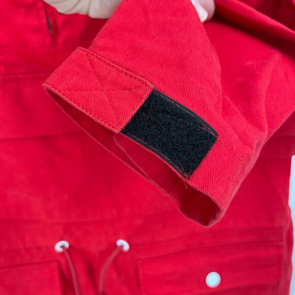 BLACK SCALE Red Cargo Utility Anorak Pullover Quarter Zip Jacket Size M - Picture 4 of 10